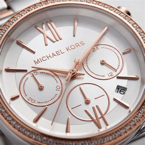 Two-Tone Silver Rose Gold Crystal Chronograph Watch – Tick Talks