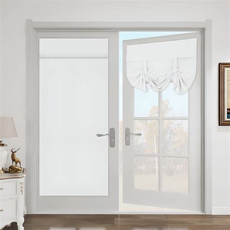 AUQ Home Sidelight Door Curtains Thermal Insulated Linen Blend Front ...