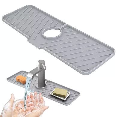 Silicone Kitchen Mat Faucet Splash Guard and Bathroom Drip Pad