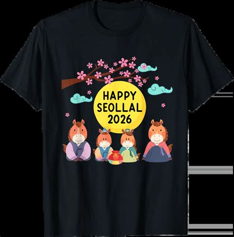 Seollal 2026 Korean Lunar New Year Decorations Year Of Horse T-Shirt ...