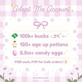 Adopt Me: Age Up + Bucks + Sugar Coins Account, Video Gaming, Gaming ...