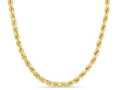 10K Yellow Gold Rope Chain Necklace (24 Inches)