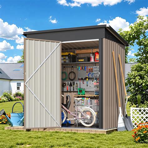 Amazon.com : AECOJOY 5'x3' Outdoor Storage Shed with Floor Base, Small ...