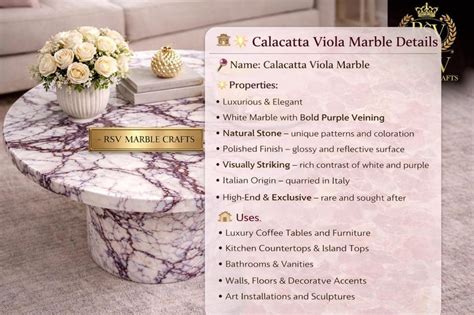 Buy Calacatta Viola Marble Round Table | Luxury Marble Coffee Table ...