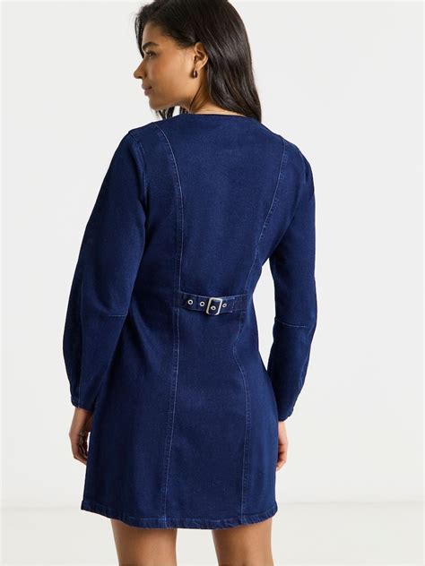 Buy Simply Be Blue V-Neck Mini Denim Dress from Next India