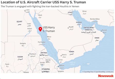 New satellite image shows U.S. aircraft carrier USS Harry S. Truman at ...