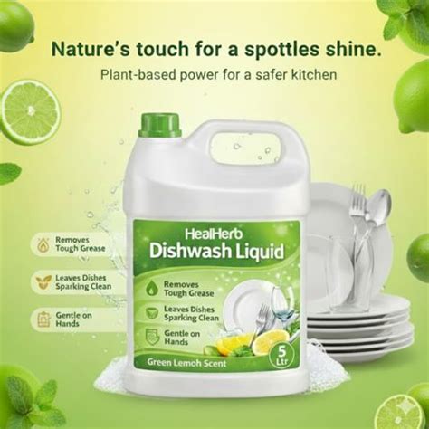 HealHerb Dishwash Liquid Gel 5Liter Kitchen Utensil Cleaner with ...