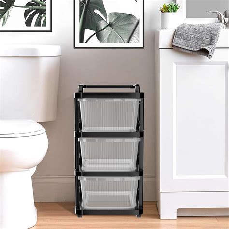 HOMESTIC 3 Layer Plastic Modular Storage Drawer Organizer with Wheels ...