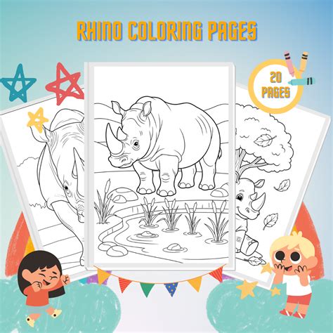 20 Rhino Coloring Pages - Free Printable Sheets