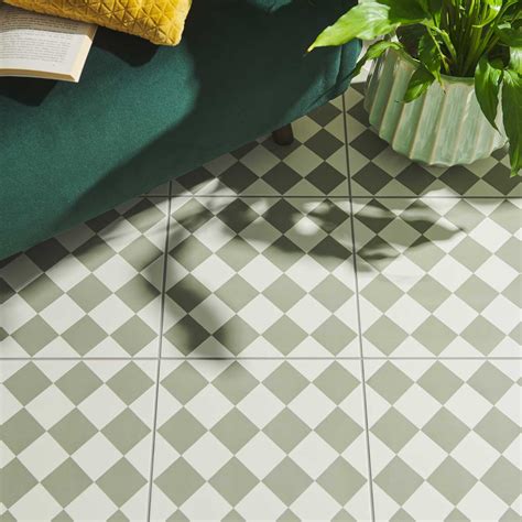 Harlequin Small Black On Chalk tile | 298x298cm | Original Style — Tile ...