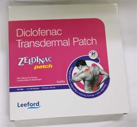 Zeldinac Diclofenac Transdermal Patch for Back Pain (7.5cm x 10cm, 3 ...