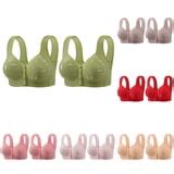 Hrsba Push Up Bra, Solid Color Front Closure Wireless Large Cup Daily ...