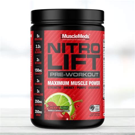 Muscle Meds Nitro Lift Pre-Workout Powder 518g | Energy, Focus & Perfo ...