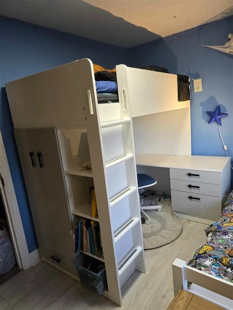 IKEA Kids SMÅSTAD loft bed, white grey/with desk for sale in Co. Meath ...