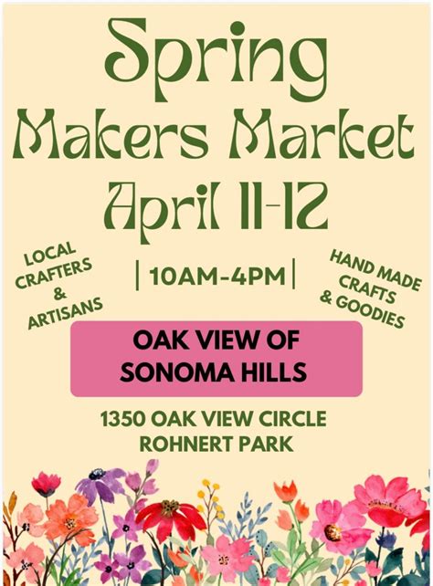 Spring Makers Market Craft Fair, Oak View of Sonoma Hills Apartment ...