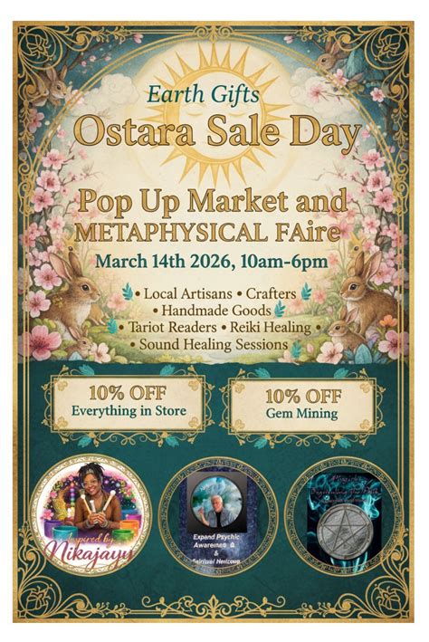 Earth Gifts Ostara Sale Day Pop Up Market and Metaphysical Faire , 1951 ...