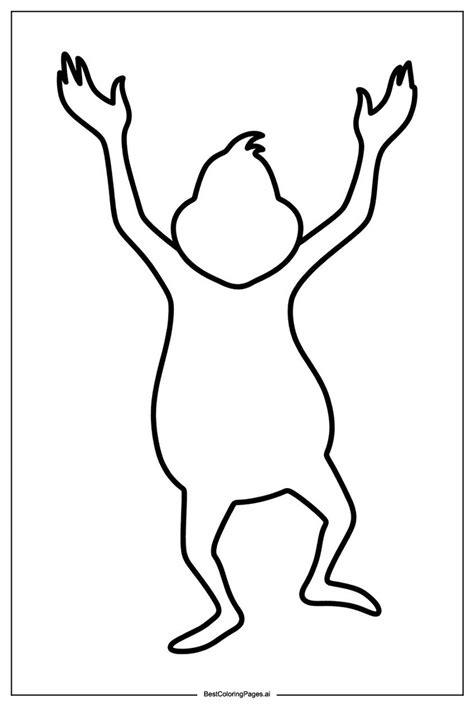 Grinch dancing Coloring Page - Free Printable | BestColoringPages AI