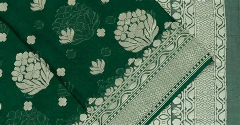 Vaanya Banaras Georgette Brocade Green Saree | Kankatala