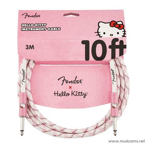 Fender x Hello Kitty White/Pink Woven Cable สายแจ็ค | Music Arms ศูนย์ ...
