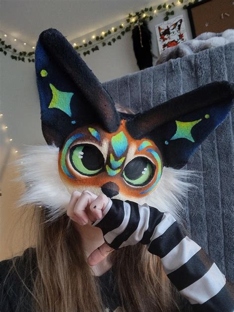 ON HOLD || HQ Ethereal Forest Cat Therian Mask || Lined + Padded - Etsy