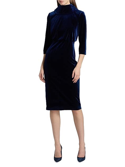 Badgley Mischka Velvet Blouson Sheath Dress | Saks Fifth Avenue