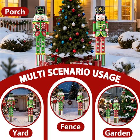 31.5 Inch Metal Christmas Nutcracker Outdoor Decoration, 2 Pcs