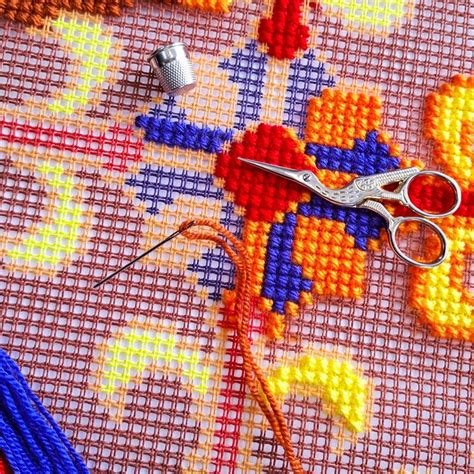 Printed Canvas Needlepoint Kit, Colours of Autumn Pillow Front 16 X 16 ...