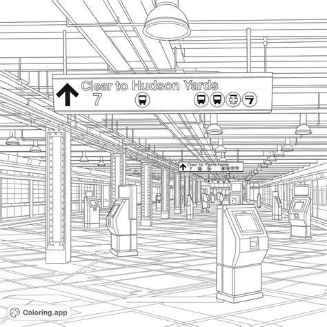 Hudson Yards Subway Mezzanine - Coloring.app