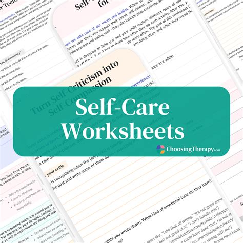 Self-Care Worksheets (Free Printable PDFs) | ChoosingTherapy.com