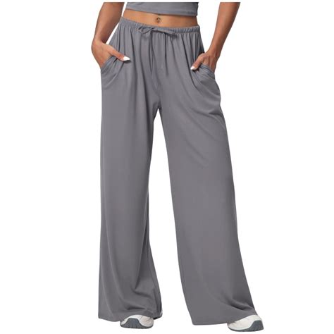 DeHolifer Soft Pajama Pants for Women Elastic Waist Casual Lounge Yoga ...