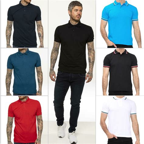 Kruze Polo Shirts Mens Short Sleeve Regular Fit Premium Work Casual Plain Top UK | eBay UK
