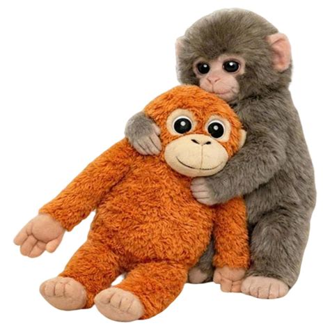 Macaque Monkey Stuffed Animal , Punch Monkey Plushie Toy, Soft Cute ...