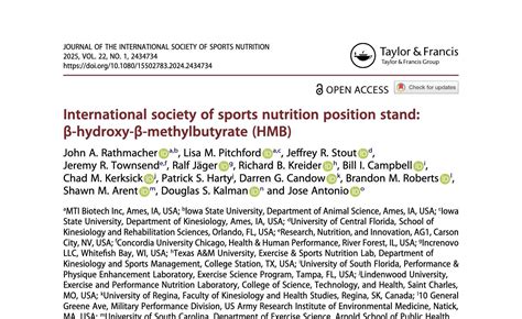 New ISSN Position Stand Reaffirms HMB's Critical Role in Muscle Health ...