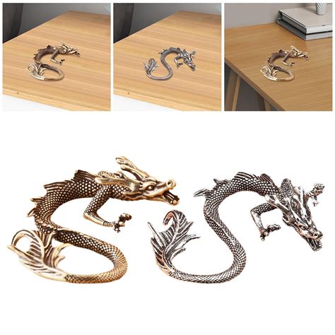 Metal Dragon Figurine Chinese Dragon Statue Creative Desktop Ornament ...