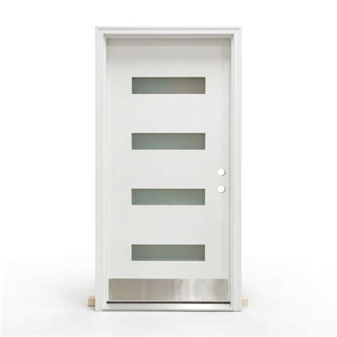 Wooakway 36 x 80 Fiberglass Entry Door with Brickmould Frosted Glass ...