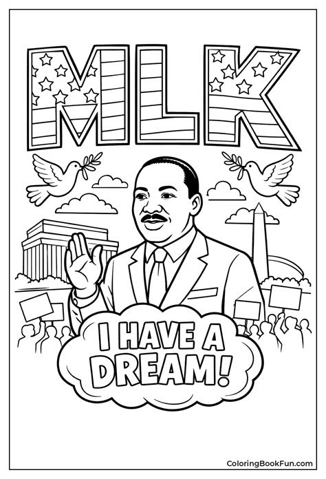 50 Martin Luther King Coloring Pages (Free PDFs) - ColoringBookFun