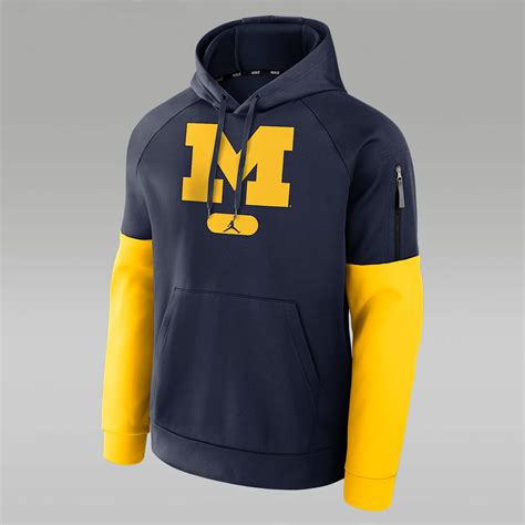Michigan Wolverines Fitness Men’s Jordan Brand Therma College Pullover ...