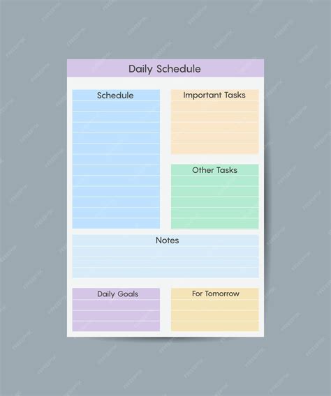 Template for a diary notepad organizer a diary for schedules personal ...