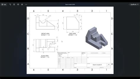SolidWorks 2D Drawing Tutorial | CSWA/CSWP Exam Model Walkthrough - YouTube