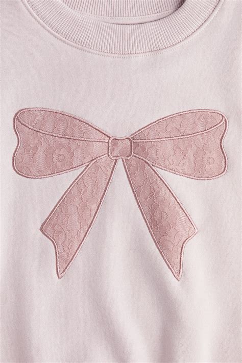 Design Detail Sweater - Light pink/Bow - Kids | H&M AU
