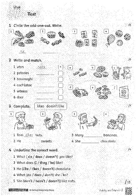 Unit 7 Test 1: Circle the Correct Answers and Complete the Sentences ...