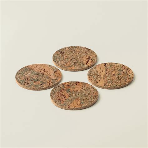 Round Twist Green Cork Coasters | Modern Twist Coasters – Portuguese ...