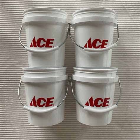 2025 Ace Hardware Mini White Ornament Buckets 0.5 Quart, Set of 4
