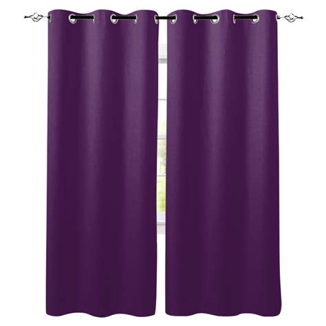 Blackout Curtains for Bedroom, Pure Dark Purple Room Darkening Window ...