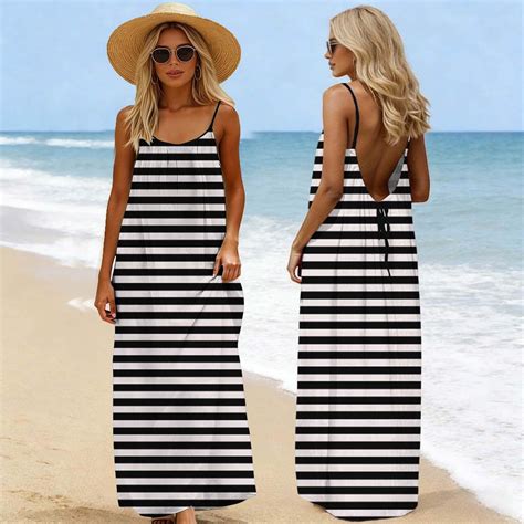 Lutiedan Summer Dresses for Women Cotton Linen Backless Cami Dress ...