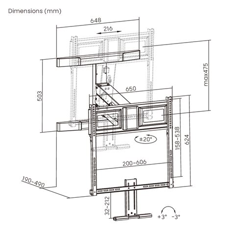 Support mural coulissant télescopique à assistance pour écran de 43 à ...