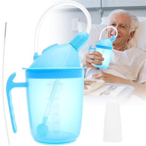 PP Adult Sippy Cup 350ml Anti Leakage Elderly Spill Proof Cup Anti Choking Adult Sippy Mug ...