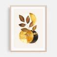 Abstract Botanical Art with Gold and Brown Leaves - Illustration ...