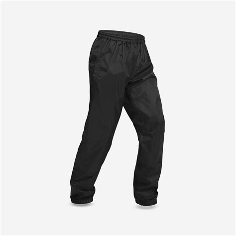 Rain Trousers Men Hiking Lightweight Waterproof Compact - Black