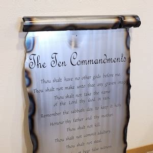 Ten Commandments Metal Scroll: Laser Etched Biblical Art - Etsy